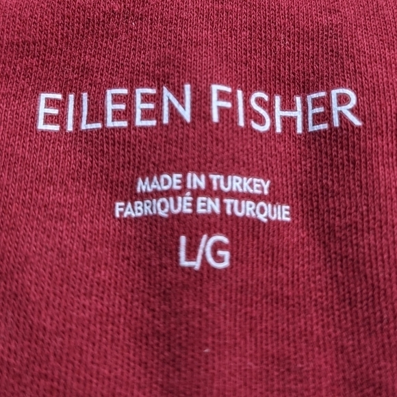 Eileen Fisher red long sleeve 100% organic cotton t-shirt L - Picture 6 of 8